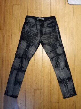 Men's Moto Black Denim Jeans